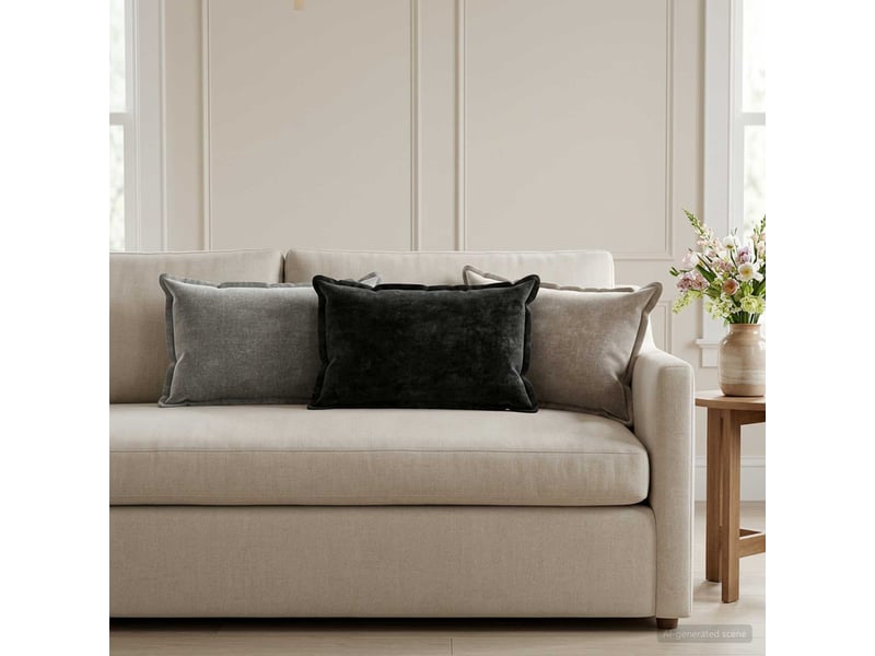  Lot de 6 housses de coussin houten gris foncé 30 x 50 cm cf49824  - Conforama B