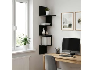 Étagère flottante, étagère suspendue montage mural chêne noir 32 x 21 x107 cm cf42504