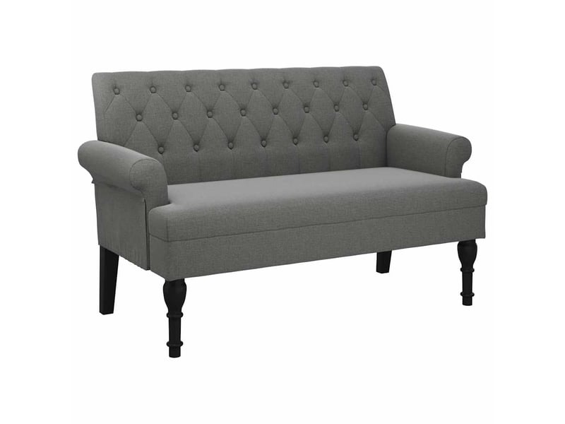  Banc salon, banc interieur avec dossier gris foncé 120x62x75,5 cm tissu  - Conforama A