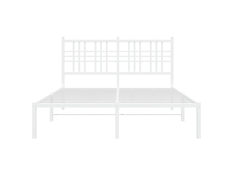 Lit double- lit adulte - cadre de lit métal sans matelas et tête de lit blanc 140x200 cm - Conforama C