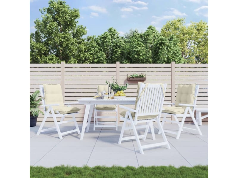  Lot de 4 coussins d'extérieur, coussins de chaise crème 100 x 50 x 7 cm cf56411  - Conforama B