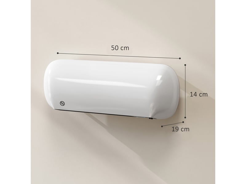  Radiateur électrique mural, 2000 w, avec 3 modes de fonctionnement, affichage led, thermostat, minuterie et fonction d'oscillation, 50 x 19 x 14 cm  - Conforama E