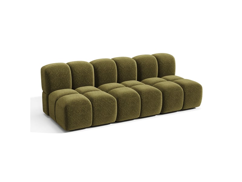 Canapé modulable 4 places en velours texturé moss MOSS - Conforama D