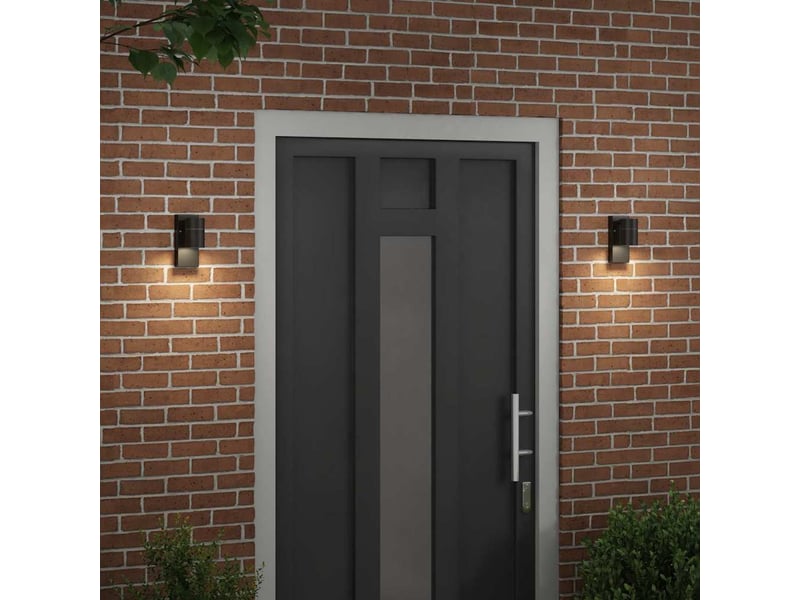  2 pièces applique murale extérieure noir 6,5x10,5x16 cm shl5912  - Conforama C