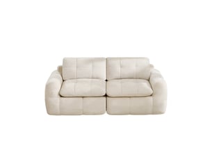 Canapé droit compressé fixe <strong></strong> <strong>Fay Lum</strong> 2 places Tissu beige