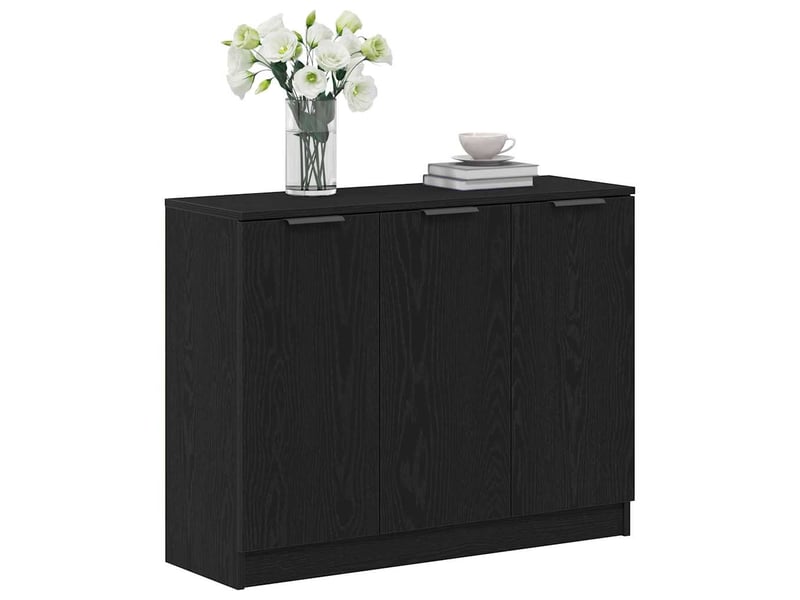  Buffet - bahut - meuble de rangement chêne noir 90,5 x 30 x 70 cm bois d'ingénierie  - Conforama C