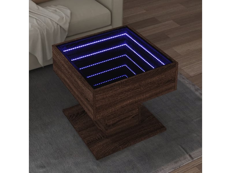  Table basse - table de salon - table à thé avec led chêne marron 50x50x45 cm bois d'ingénierie  - Conforama B