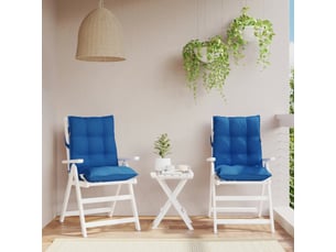 Lot de 2 coussins d'extérieur, coussins de chaise bleu royal 100 x 50 x 7 cm cf56390