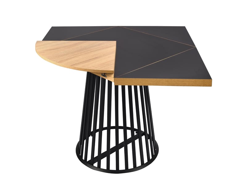  Table modulable ronde ou carrée flipflap 100cm chêne clair ou noir Flipflap - Conforama A