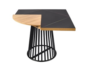 Table modulable ronde ou carrée flipflap 100cm chêne clair ou noir