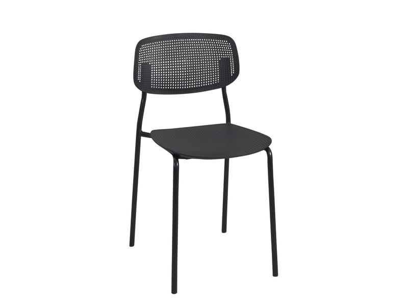  Lot de 4 chaises de cuisine empilables aza noires 482-AZA-NOIR - Conforama C