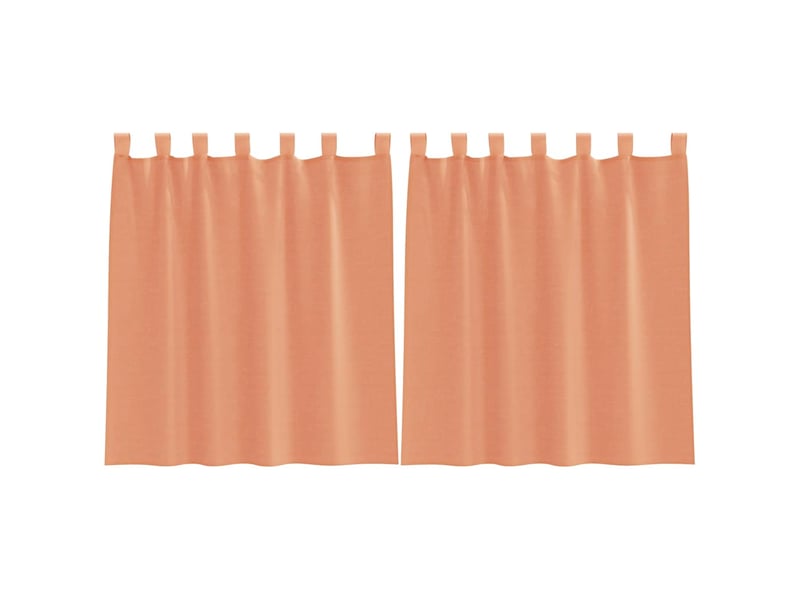  Lot de 2 rideaux en voile, voilages avec boucles terre cuite 140x140 cm cf44326  - Conforama A