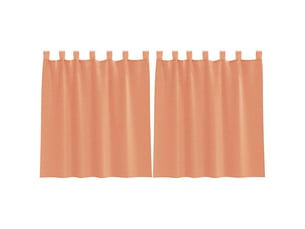 Lot de 2 rideaux en voile, voilages avec boucles terre cuite 140x140 cm cf44326
