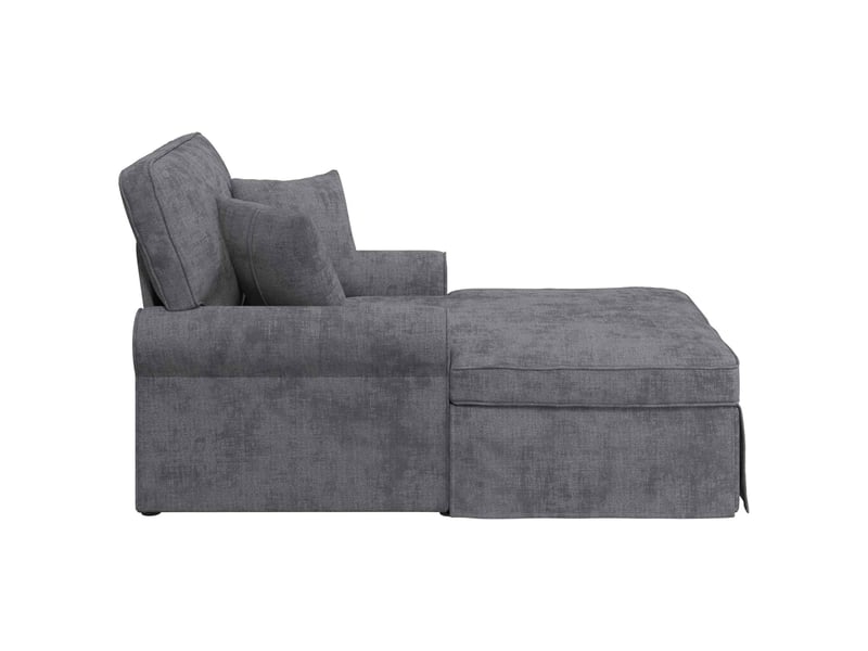  Vidaxl chaise lounge avec jupe gris foncé 157 x 91 x 91 cm ares  - Conforama E