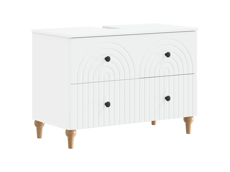 Meuble sous lavabo de salle de bain alkmaar blanc cf64796 - Conforama A