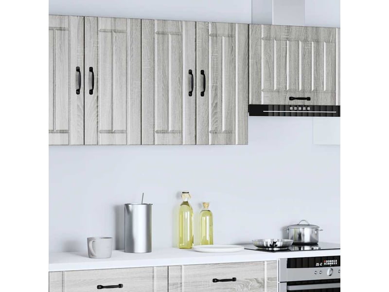 Meuble de rangement, armoire murale de cuisine lucca sonoma gris bois ingénierie shl5854  - Conforama C