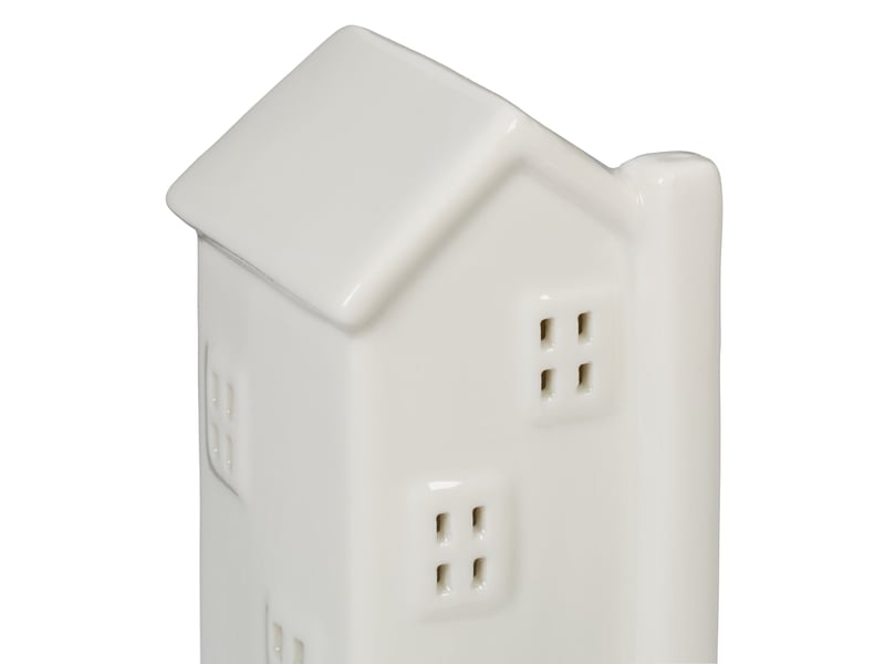  Photophore en forme de maison ambiance cosy déco intérieur 18 x 12 x 12 cm en porcelaine blanche 13_0015197  - Conforama D