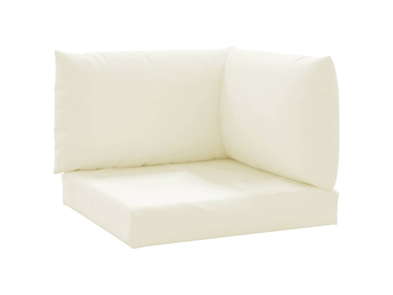  Lot de 3 coussins de palette, coussins de canapé blanc crème tissu oxford cf59659  - Conforama A