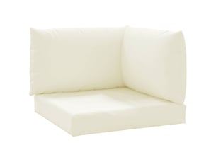 Lot de 3 coussins de palette, coussins de canapé blanc crème tissu oxford cf59659