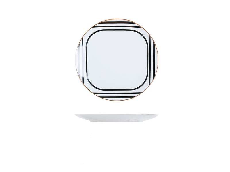  Lot de 2 assiettes plates en porcelaine 25 cm – assiettes à dîner pour steak, poisson et viande  - Conforama A