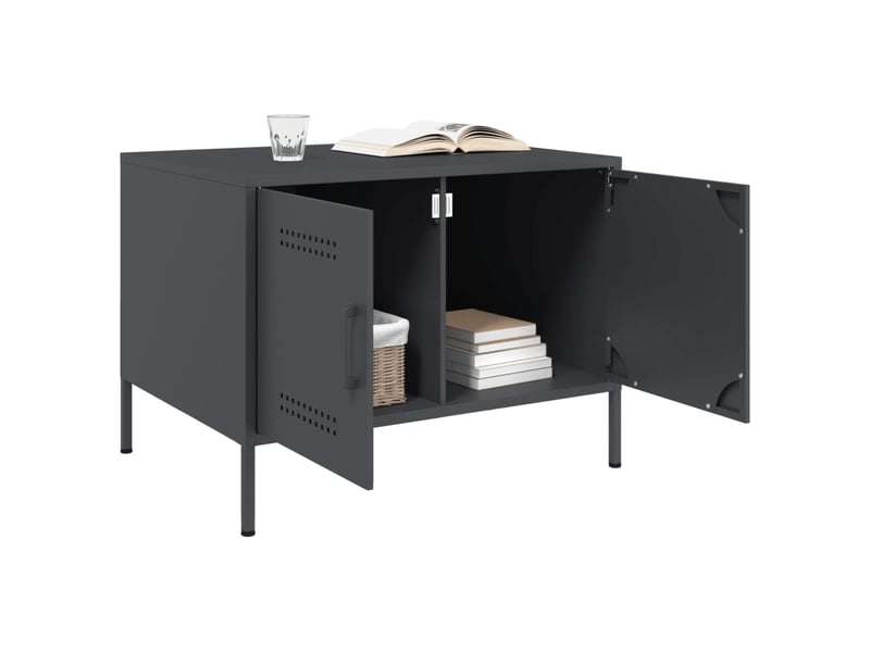  Table basse | table d'appoint salon anthracite 68x50x50,5 cm acier  - Conforama D