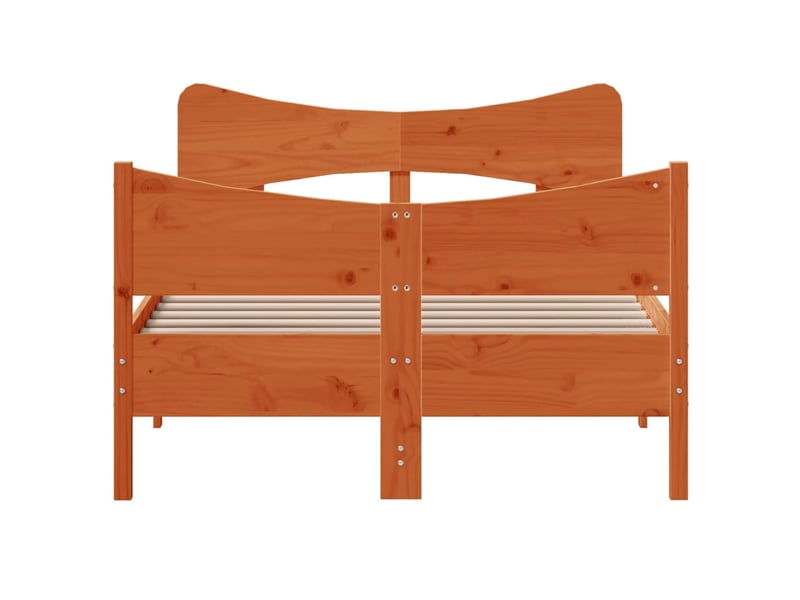  Lit double- lit adulte -  cadre de lit sans matelas  marron 120x200cm bois pin massif  - Conforama C