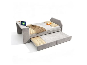 Lit gigogne 2x90x200 cm    coloris gris