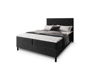 Lit avec rangement 140x200 cm <strong>MASSENO</strong> <strong></strong> coloris noir