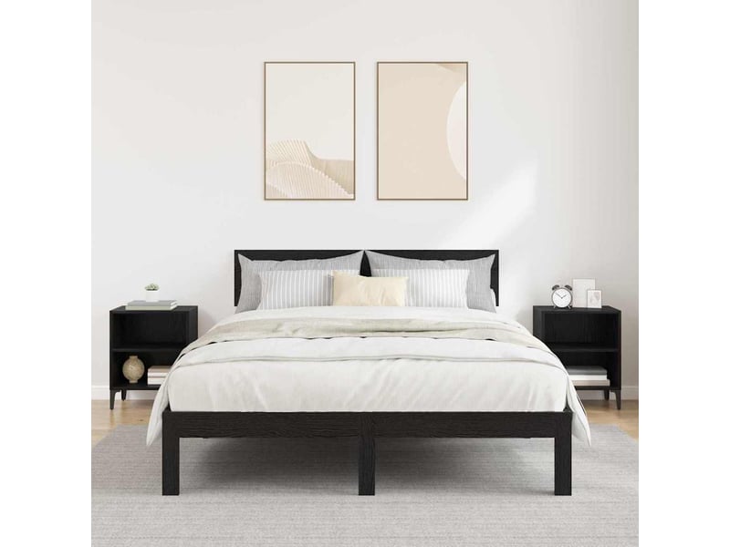 Table de chevet - cabinet de chevet - table de nuit 2 pc chêne noir 40 x 30 x 50 cm  - Conforama C