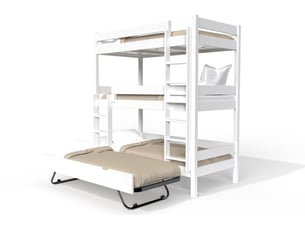 Lit superposé 90x200 cm ABC MEUBLES  TRI492-LB coloris blanc