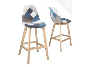 tabouret de bar  <strong>KAYELLES</strong> 164-SLICK - bleu hauteur d'assise 67 cm vendu Par paire