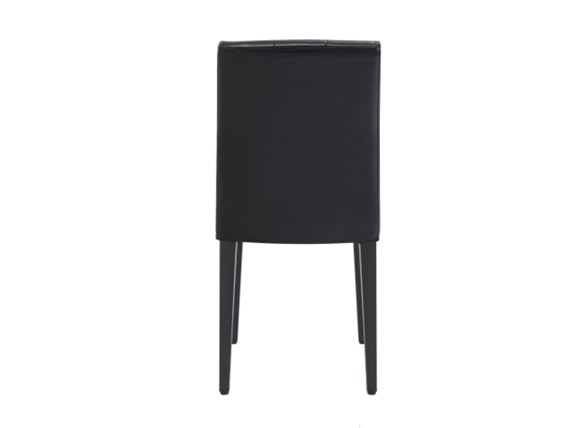  Table ronde en verre 85 cm avec 4 chaises pu capitonnées – ensemble design minimaliste moderne  - Conforama E
