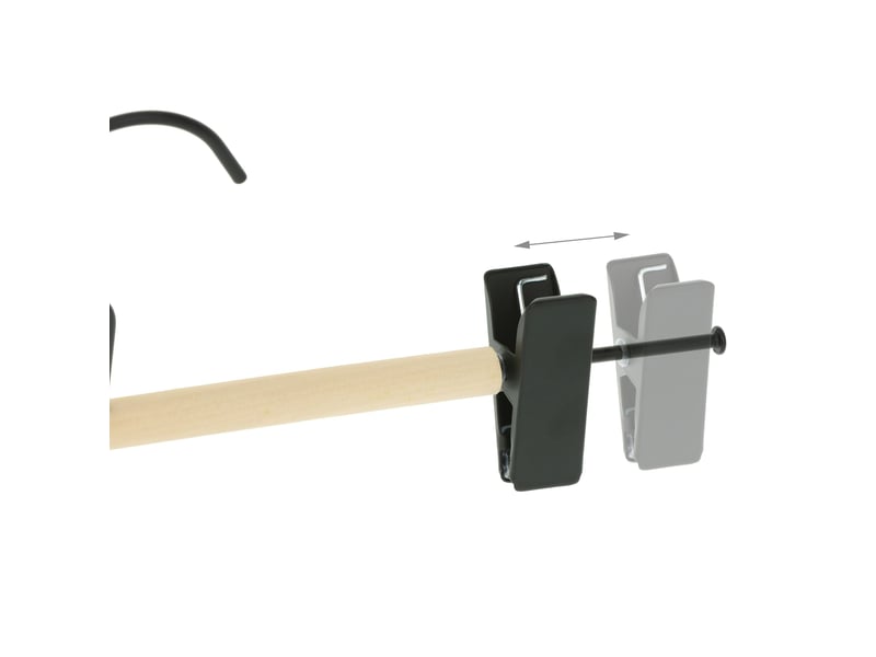  Lot de 10 cintres à pinces réglables mélange bois métal pratiques penderie 45 x 2 x 20 cm en bois noir 13_0010854  - Conforama D