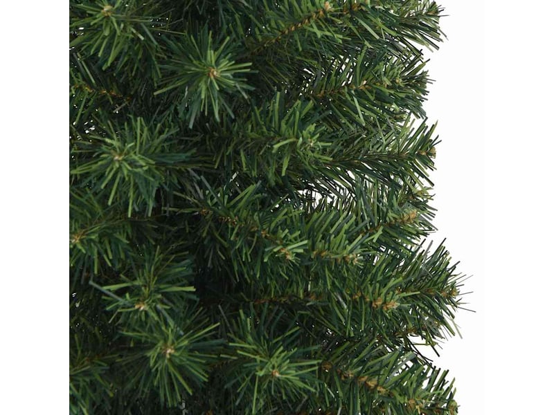  Sapin de noël artificiel, arbre de noël mince avec support vert 210 cm pvc shl9870  - Conforama E