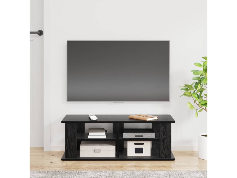  Support de télévision chêne noir 96x35x33,5 cm  - Conforama D