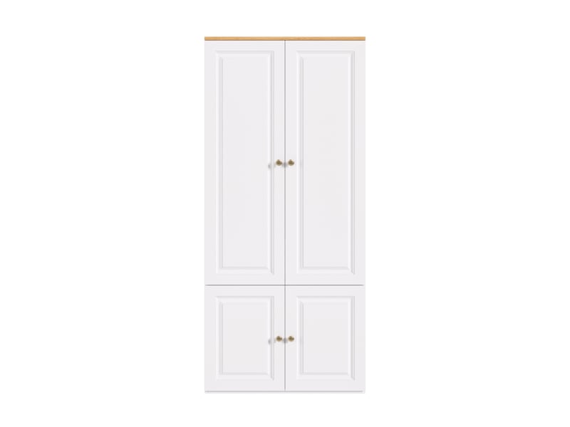 Armoire penderie 90x50x200cm,meuble de rangement avec tringles et 4 étagères,portes battantes,blanc ABC - Conforama A