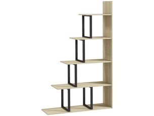Étagère bibliothèque séparateur de pièce style industriel en escalier 5 étagères 102 x 30 x 160 cm chêne coloris