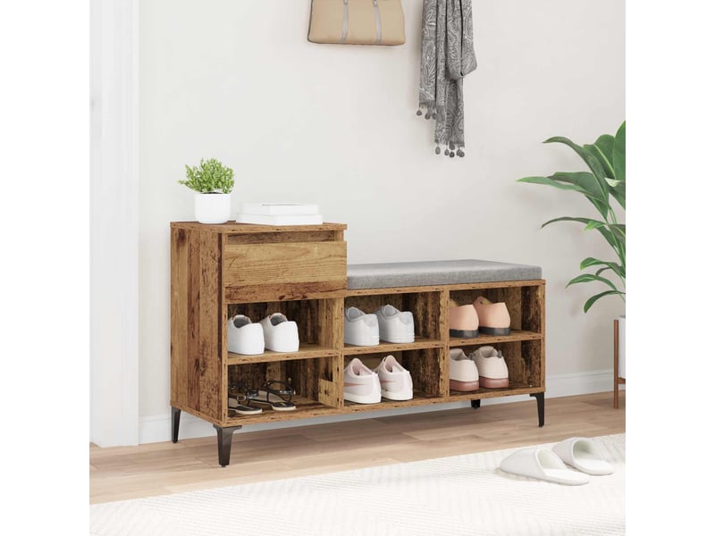  Banc à chaussures, meuble à chaussures 102x36x60 cm bois d'ingénierie shl9638  - Conforama D