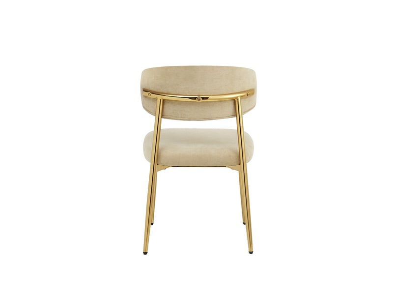  Lot de 2 chaises de salle à manger marron rembourrées, pieds dorés réglables, jusqu’à 125 kg  - Conforama E