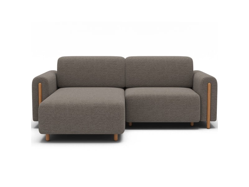  Canapé d'angle convertible arvessa marron clair chenille – angle gauche  - Conforama A
