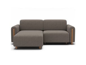 Canapé d'angle convertible arvessa marron clair chenille – angle gauche