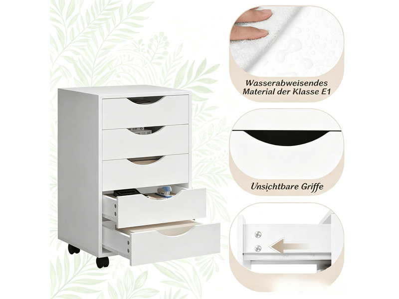  Armoire de rangement mobile, caisson à dossiers, meuble de bureau à roulettes  - Conforama E