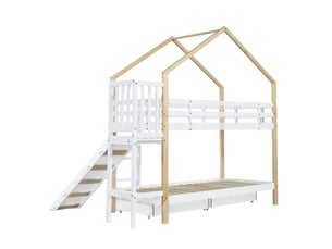 Lit cabane 90x200 cm <strong>ELVMI</strong>  <strong></strong> coloris bicolore