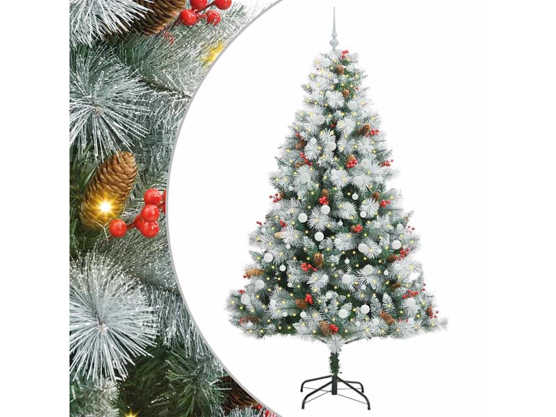 Sapin de noël, arbre de noël artificiel avec bandes led vert et blanc 240 cm cf61262 - Conforama A