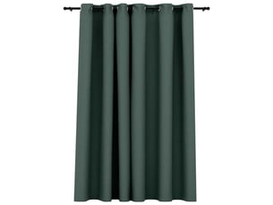 Rideau occultant, rideau black-out aspect de lin avec œillets vert 290x245 cm cf43945