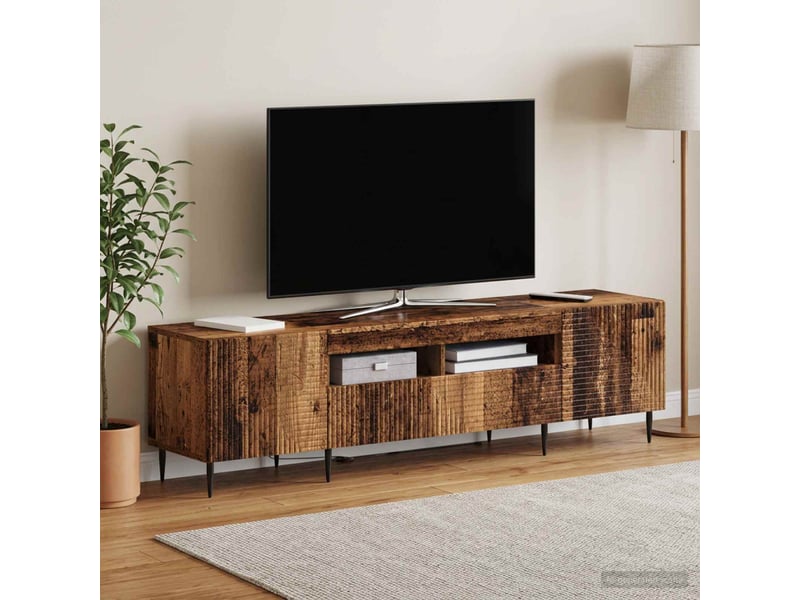 Ensemble de 3 meubles tv led bois ancien bois d'ingénierie shl88929 - Conforama C