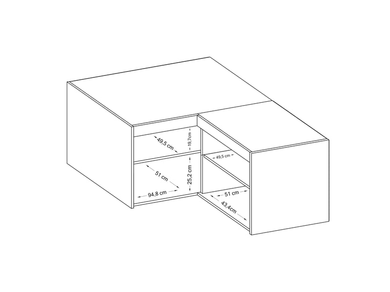  Surmeuble d’angle storicos blanc 98x55x98 cm Storicos - Conforama C