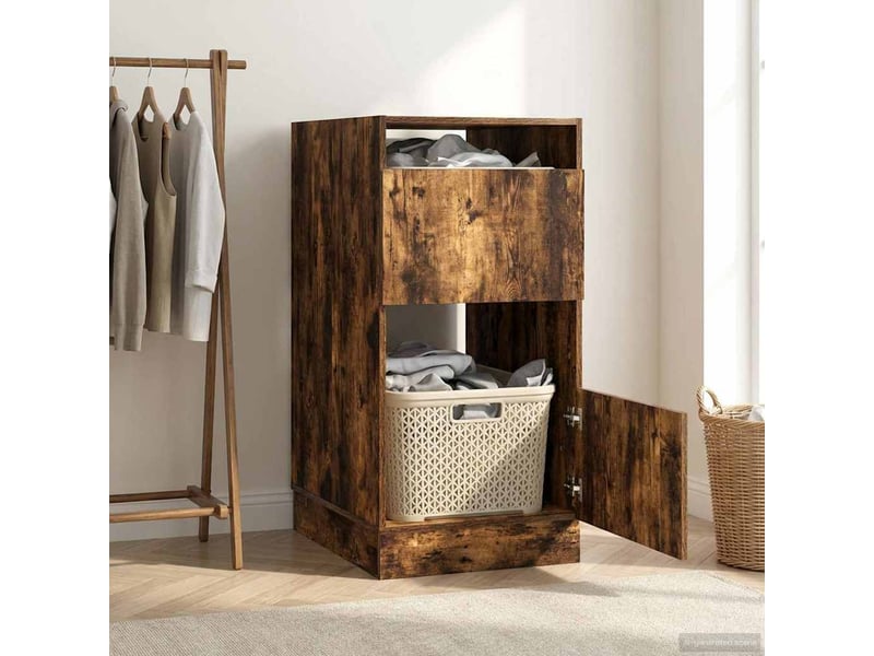Armoire à laver chêne fumé 50x68x102 cm bois d'ingénierie - Conforama B