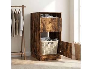 Armoire à laver chêne fumé 50x68x102 cm bois d'ingénierie