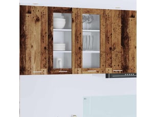 Meuble de rangement cuisine, armoire suspendue 2 pcs bois ancien bois d'ingénierie shl4472